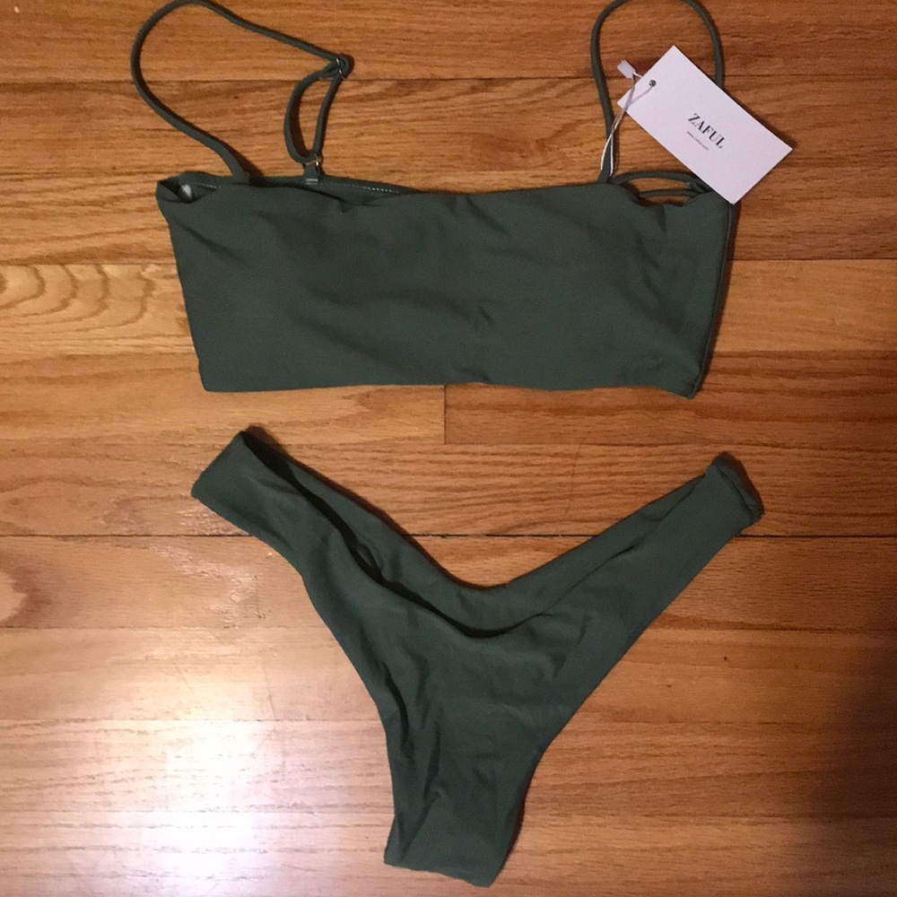 Olive green Zaful matching bikini